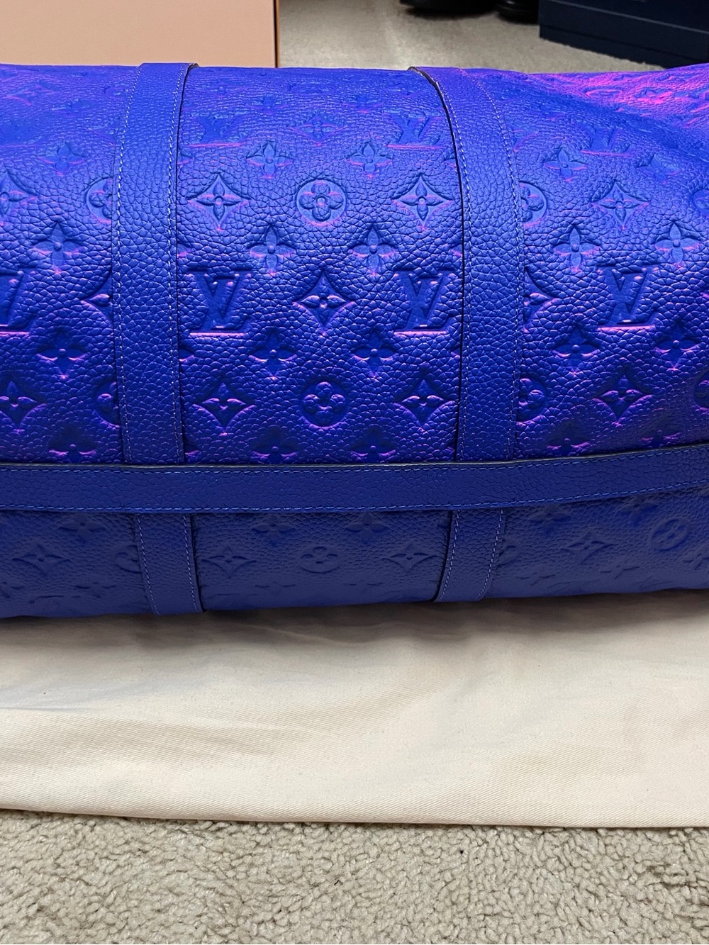 Louis Vuitton Fuchsia and Purple Monogram Keepall Travel Bag - Picture 5 of 15
